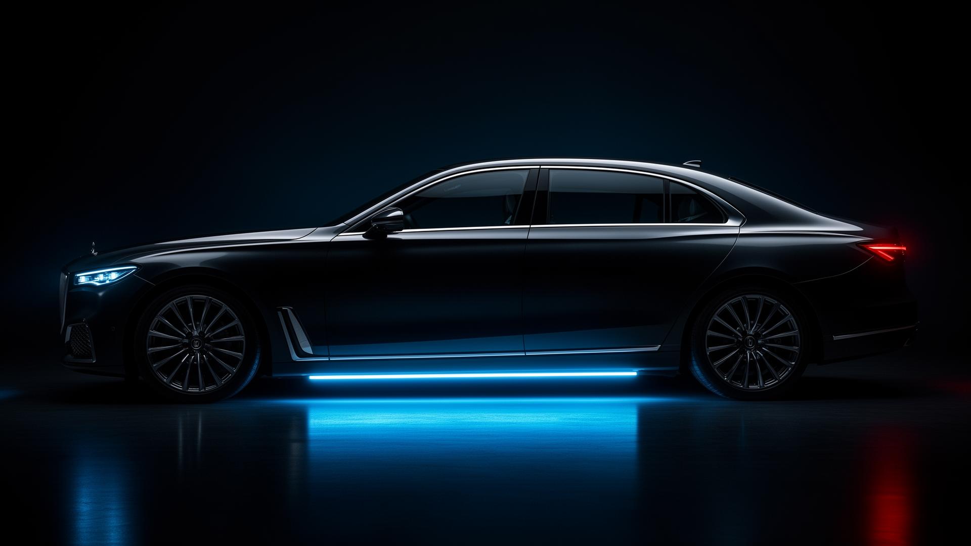 Premium ავტომობილი ცისფერი ნეონ განათებით